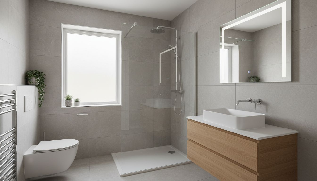 Salle de bain rénovée avec douche à l'italienne